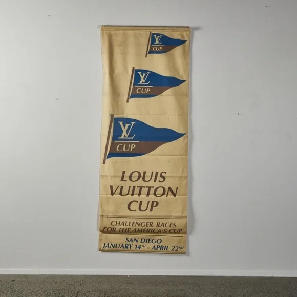 Louis Vuitton Banner The Challenger Cup Races 1995 San Diego Sailing Boat RARE